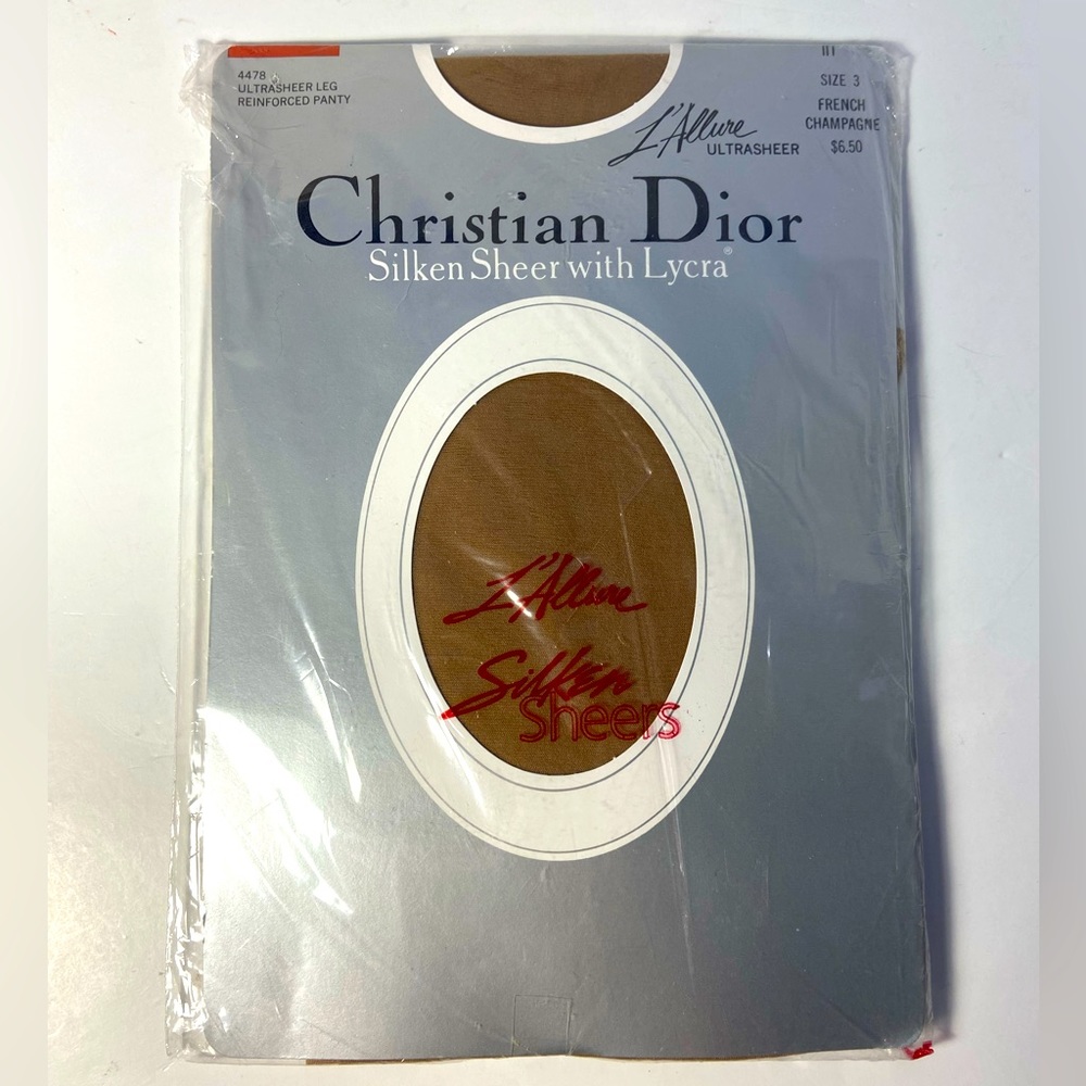Christian Dior Ultra Sheer with Lycra Spandex Panty Hose Stockings Nude Hosiery